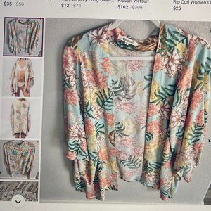 RIP CURL LA BONITA FLORAL KIMONO Medium NWT